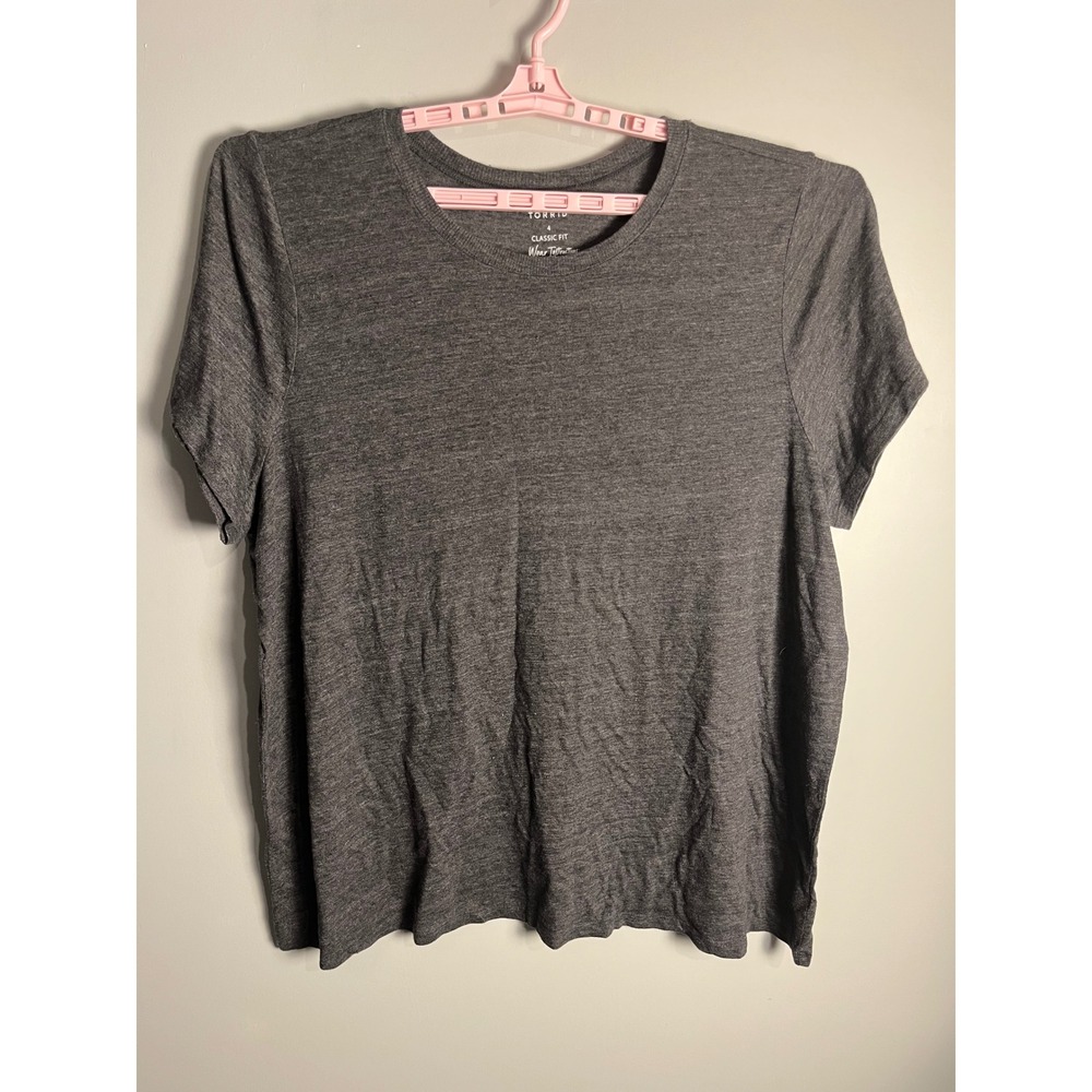 NWOT Torrid Classic Fit Tee Charcoal Gray Heather Short Sleeve Crew 4X